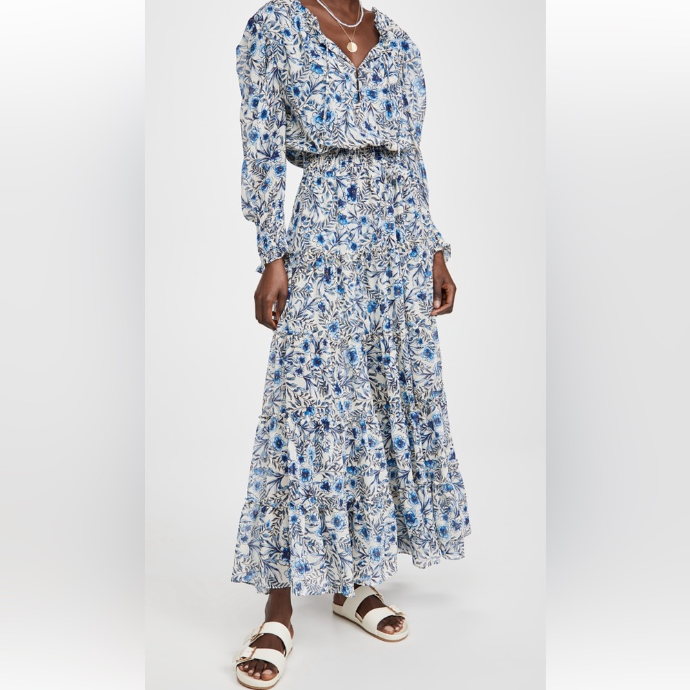 Misa Los Angeles Vida Dress Indigo Blooms size Small